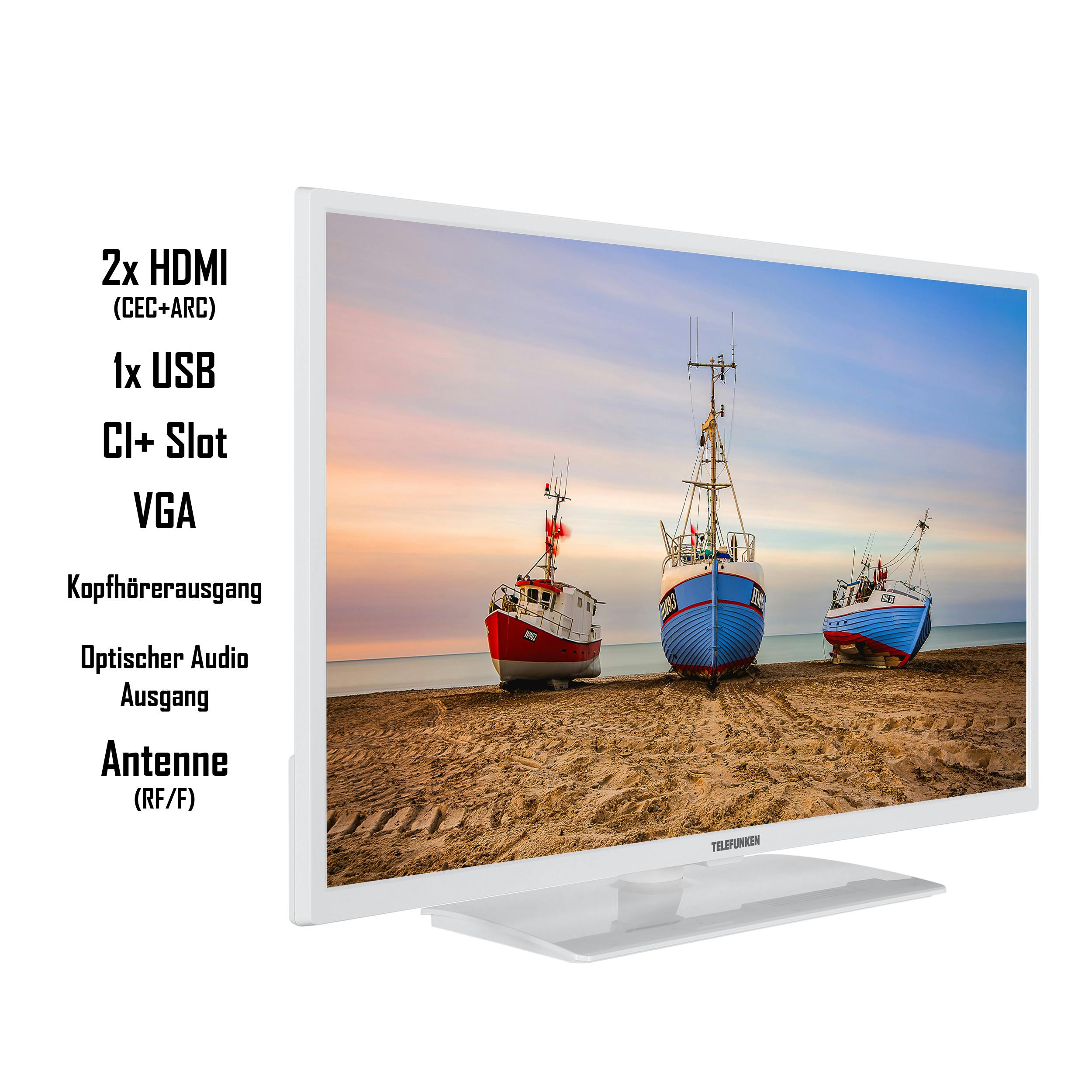 TELEFUNKEN Fernseher [2023] Zoll 32 XF32N550M-W weiß | Triple-Tuner) HD, METRO Marktplatz (Full