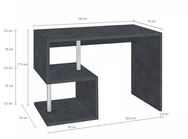 Web Furniture ESSE Scrivania Melaminico 100cm Report