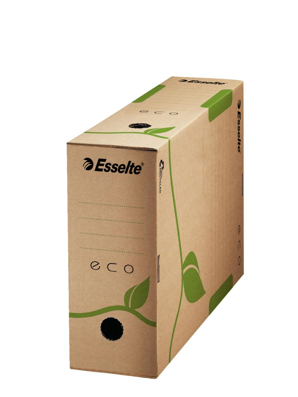 Esselte Ecobox Scatola Archivio Eco, Dorso 10 cm, Per formato A4, Cartone  riciclato al 100%, 10 x 32.7 x 23.3 cm, Marrone, 25 pezzi, 623917