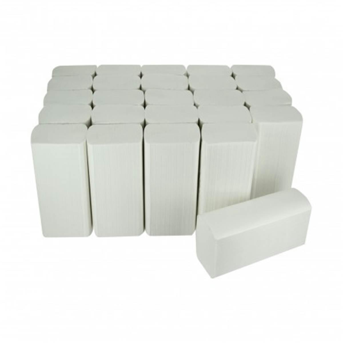 Essuie Main Pliés en W - 2 plis - Pure ouate blanc - Ecolabel x 25 x 120  feuilles - Daily K