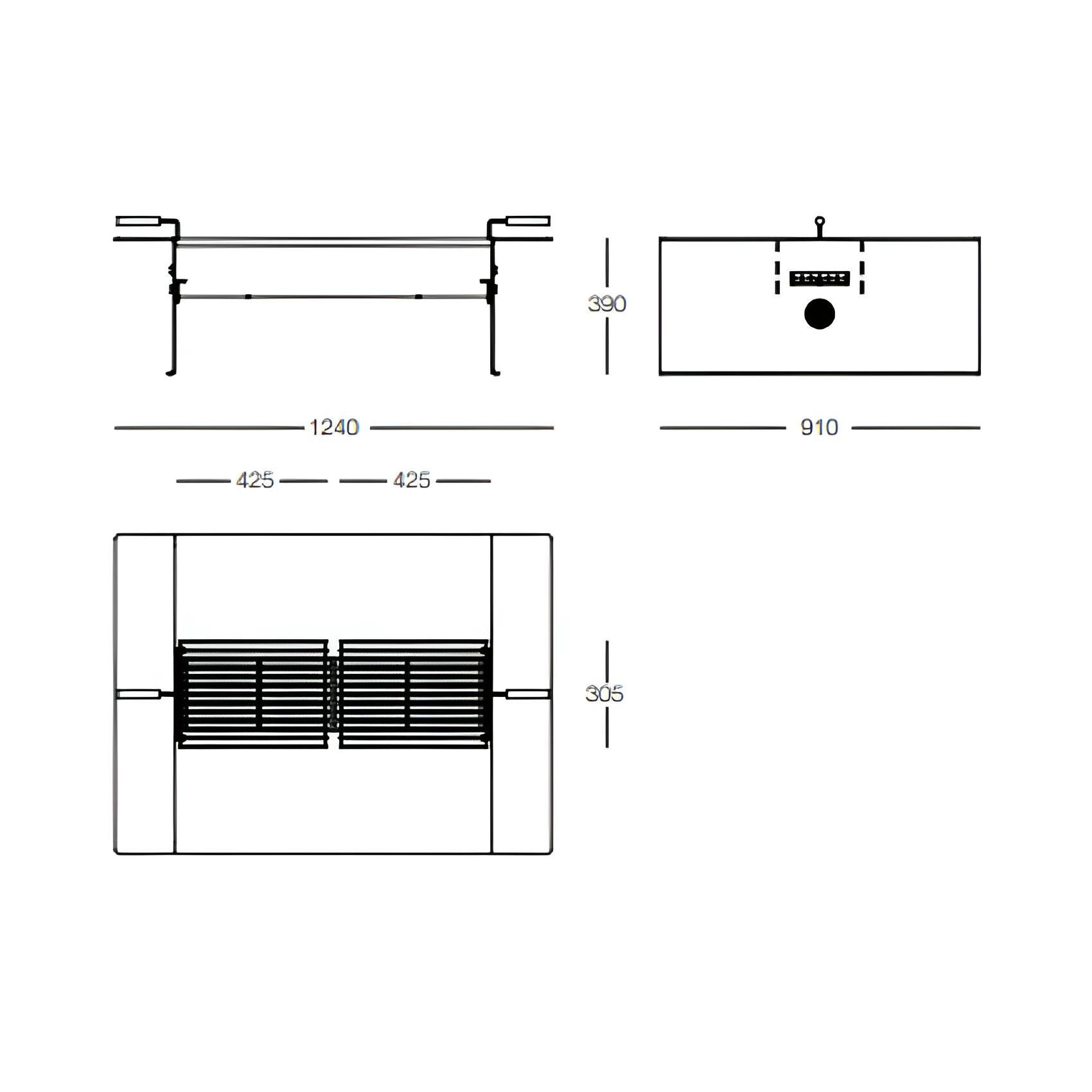 Brasero/fire pit Module sin rejillas de acero corten Makro