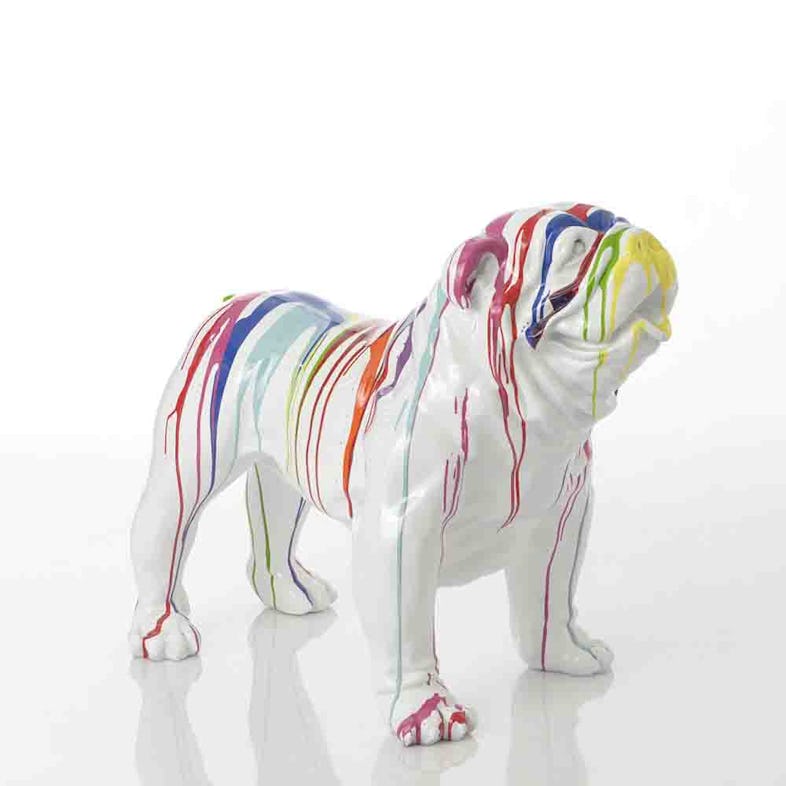 Bulldog usa Trash blanc - Résine Amadeus 90x45 cm