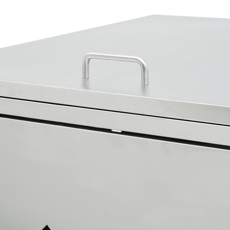 Mülltonnenbox für 1 Mülltonne mit Pflanzwanne grau /  Edelstahl
