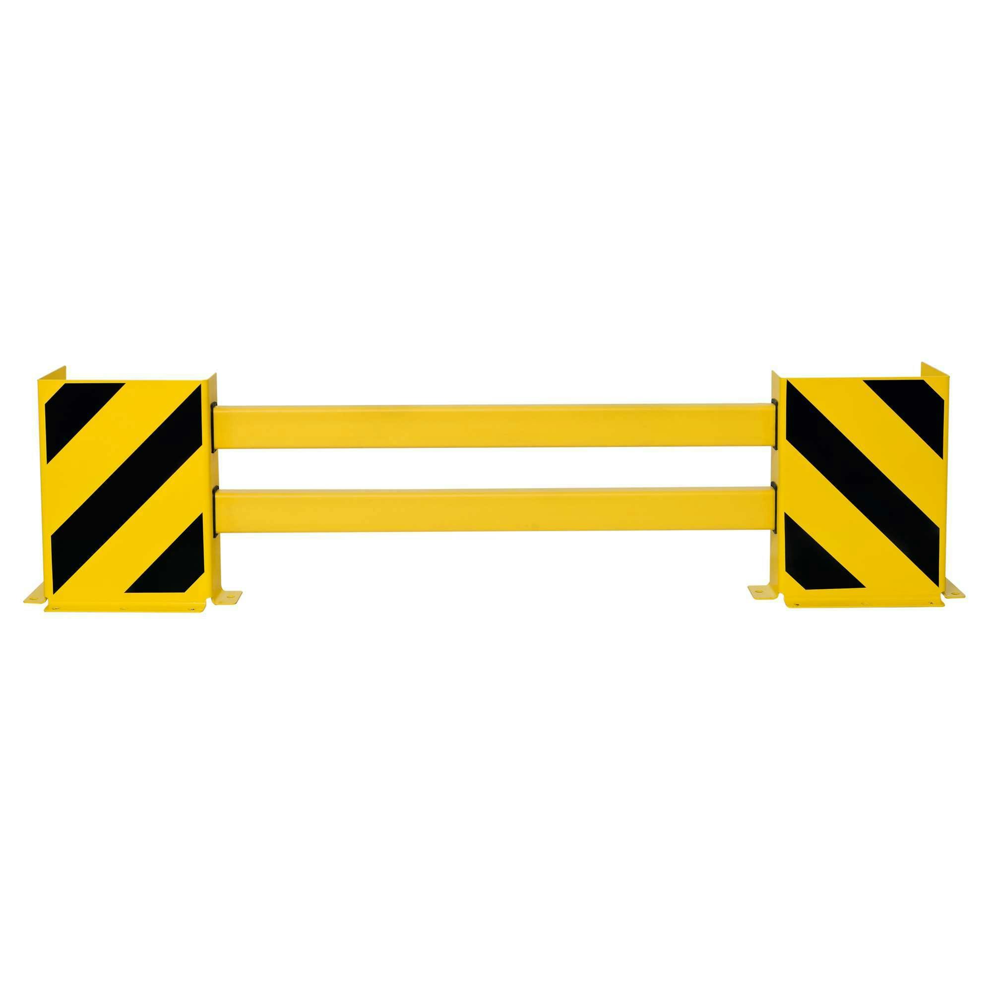 PROREGAL Längenverstellbare Regalschutz-Planke mit Anfahrschutzwinkel aus  Stahl & Kunststoff-Planken, HxBxT 40x170-210x19cm, Schwarz-Gelb