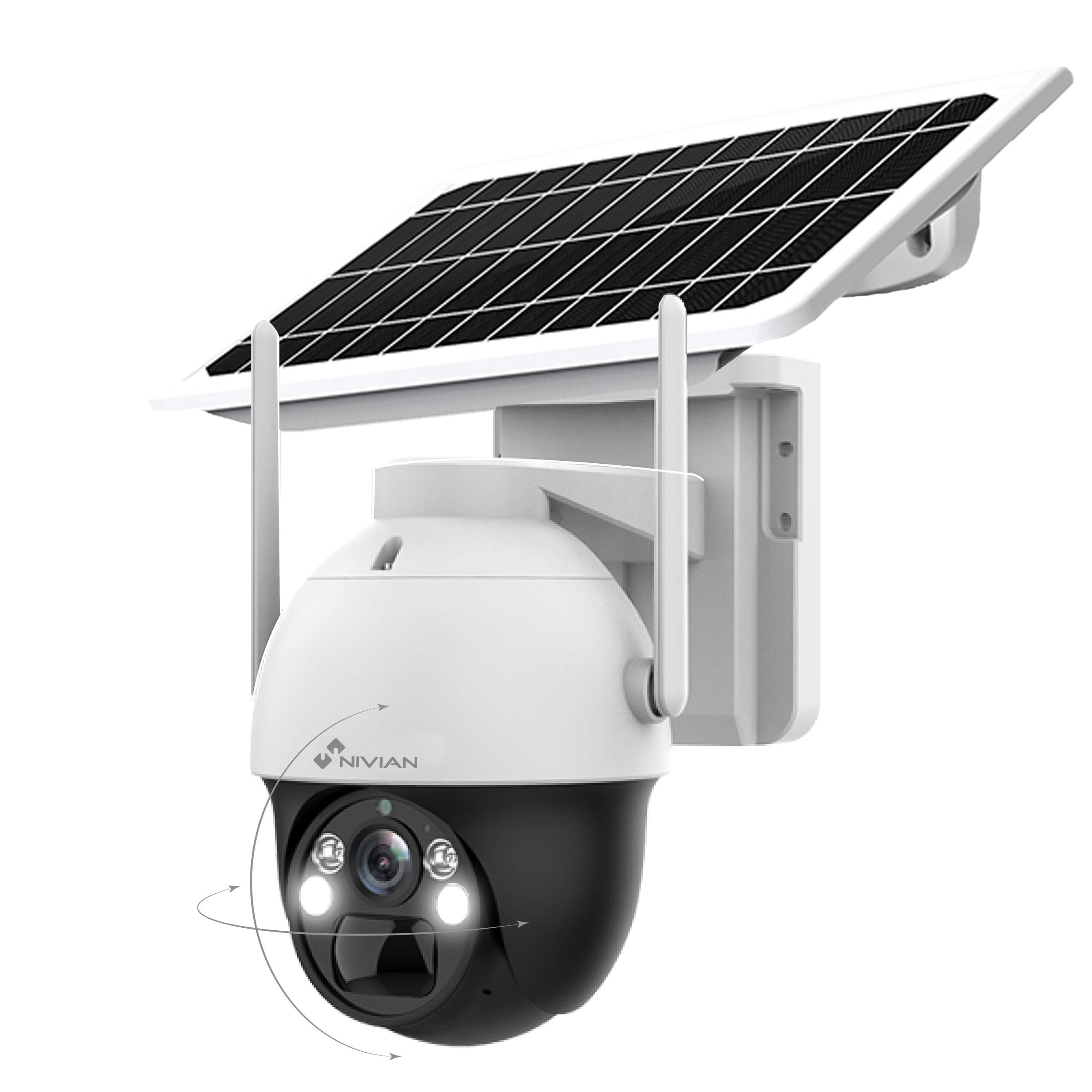 Cámara de seguridad solar inalámbrica, cámara de vigilancia WiFi para  exteriores de 2K con foco, 100% sin cables, IP67, alarma de detección de