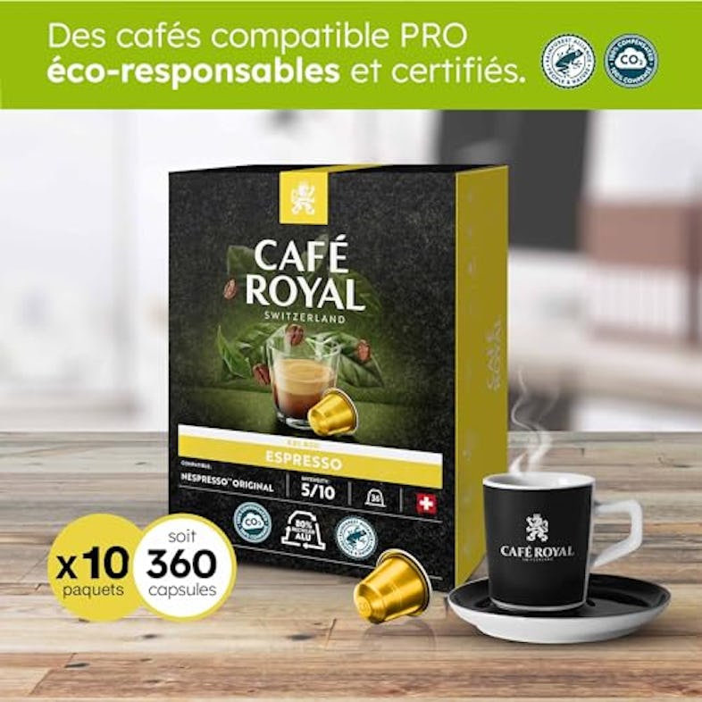 Café en Dosettes - Café Royal Pro, 12 x 50 - Compatibles avec les Machines  à café Nespresso®* Professional - Saveur Espresso BIO