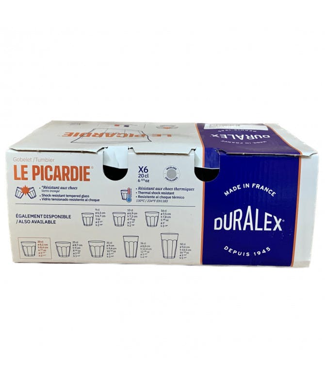 Bicchiere Picardie Cl 20 Duralex H 8,4 Ø Cm 8 Confezione Da 6