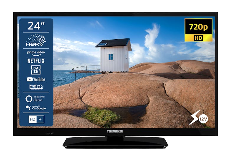 24 - Ready, XH24SN550MV Monate Telefunken / Smart Fernseher 12 6 Marktplatz Volt) HDR, (HD | Zoll METRO HD+ inkl. TV