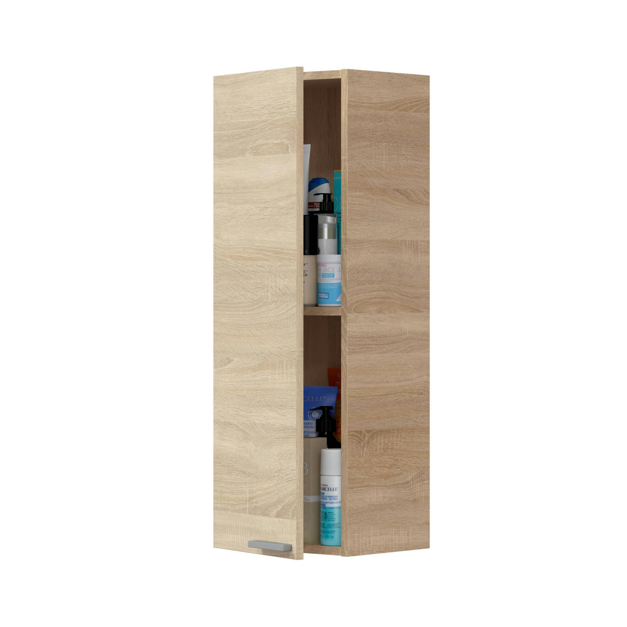 Dmora Colonna bagno Torrance, Mobile a colonna per bagno a 1 anta, Armadio  pensile sospeso con 1 ripiano, 30x25h85 cm, Rovere