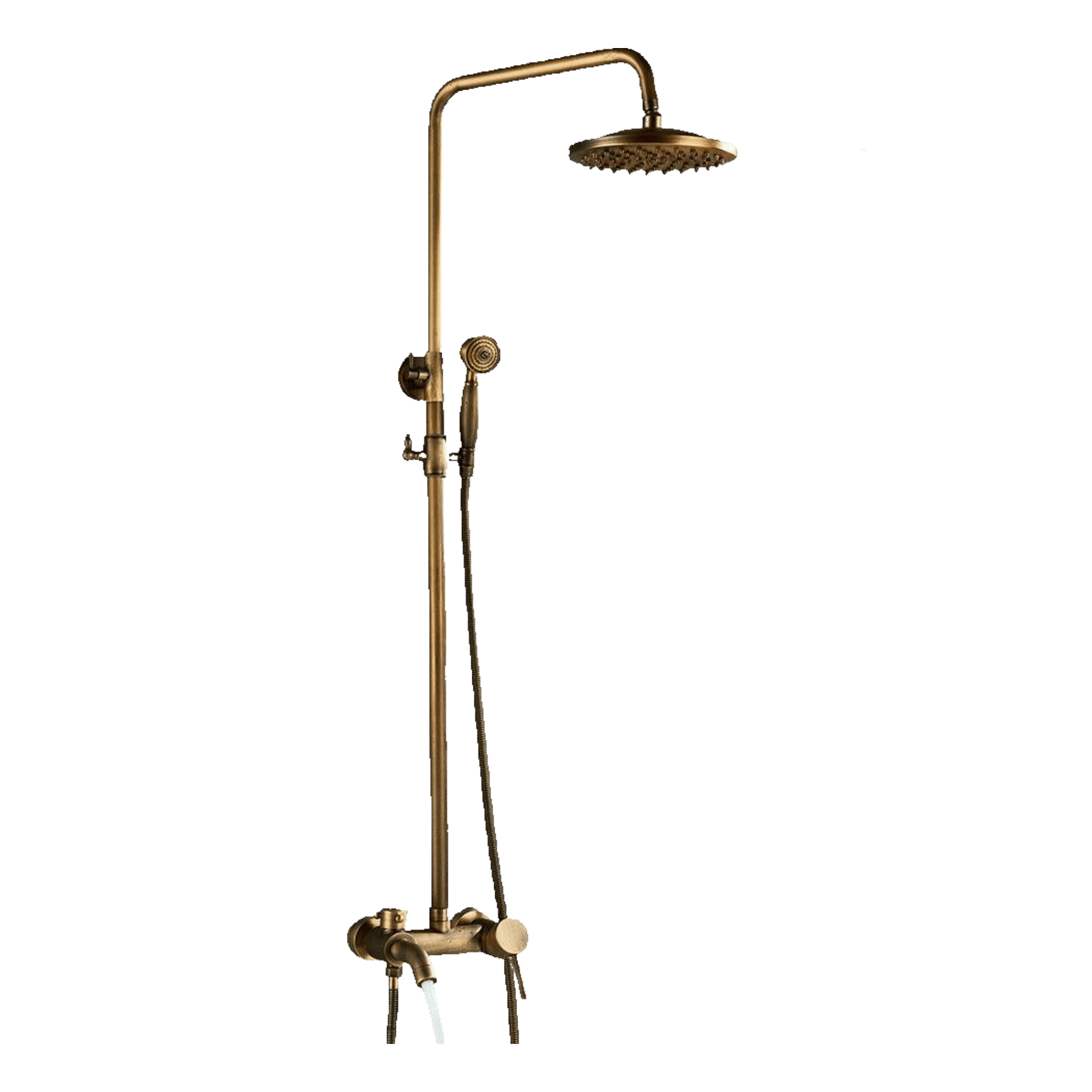 Grifo Ducha Negro Grifo De Ducha Vintage Negro, Con Lluvia Y