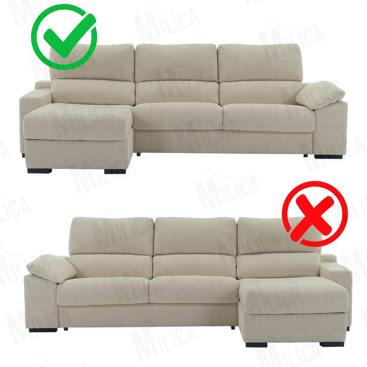 Funda para sofa chaise longue 240 cm brazo izquierdo - Leire - Color 11  Beige oscuro | MAKRO Marketplace