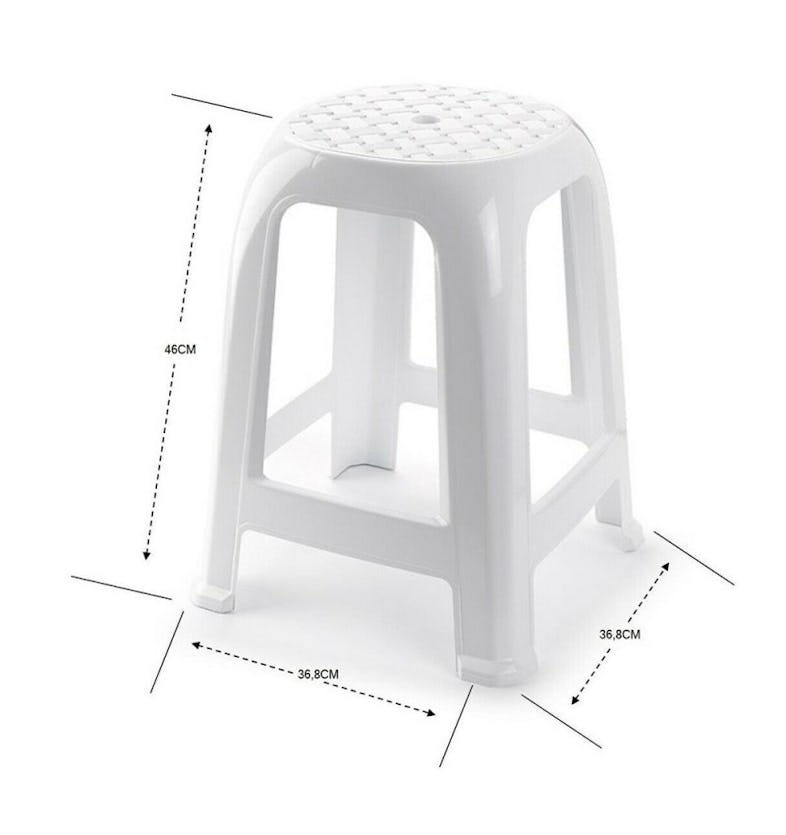 Taburete silla de plástico cómodo apilable banco jardín