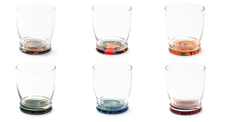 Excelsa Set di 6 bicchieri Cachemire vetro 30 cl multicolor