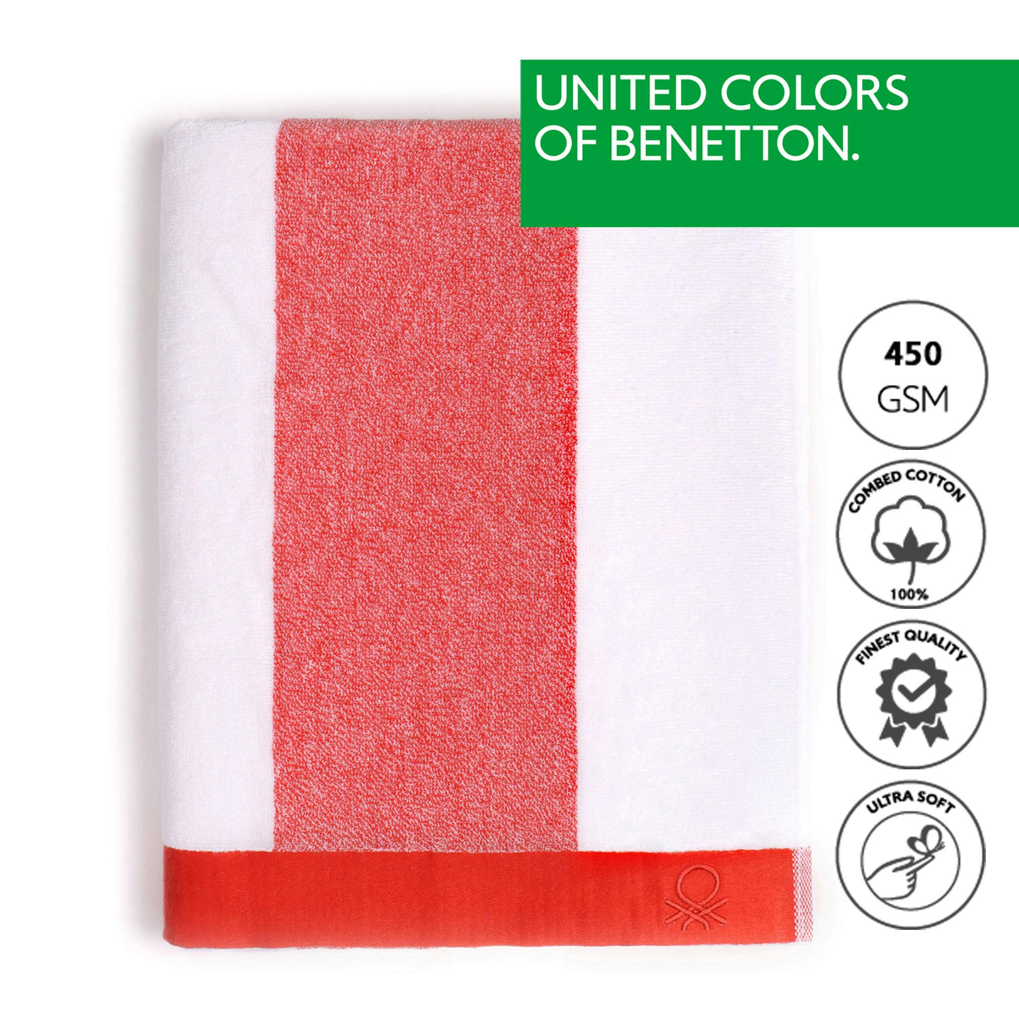 Pack de 2 juegos de toallas de baño de 100% algodón de 450 gr en verde y  beige Benetton Diempi
