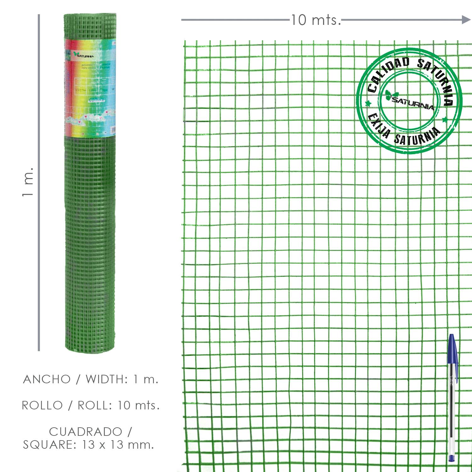 Malla Electrosoldada Plastificada 13x13 / 100 cm. / Rollo 10metros | MAKRO Marketplace