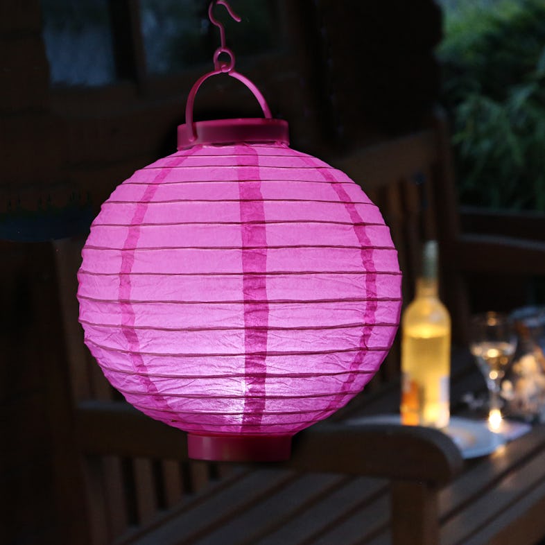 LED Lampion kaltweiße Marktplatz Kugel | LED METRO pink D: Laterne Partylampion 20cm
