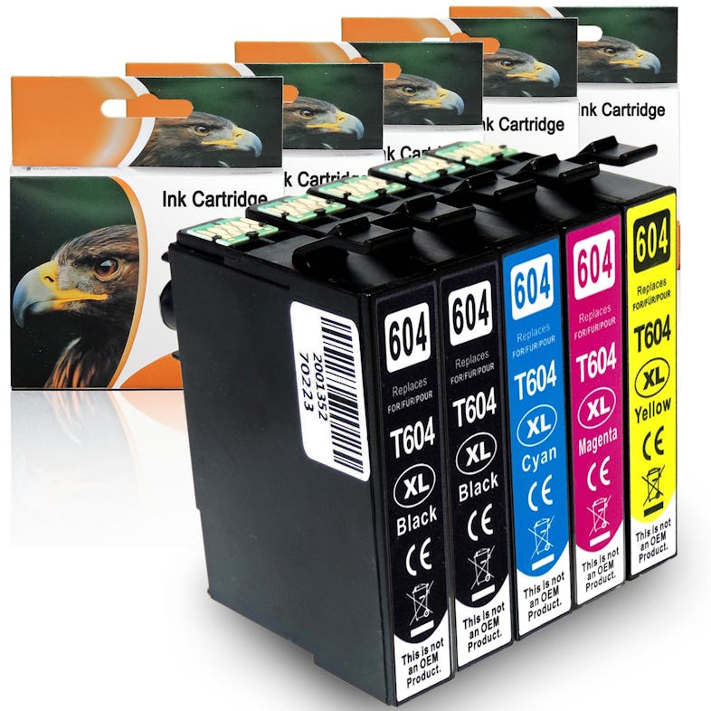 Kompatibel 5er Set Epson und je 2x Gelb METRO 604XL, von und Marktplatz | Schwarz Cyan, Druckerpatronen Tinte C13T10H64010 D&C 1x Magenta