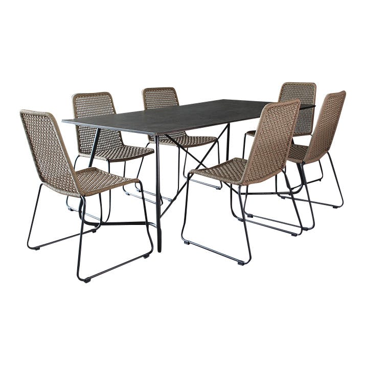 Jet-Line Gartenset "Martinique" cappuccino Essgruppe Dining Set | METRO