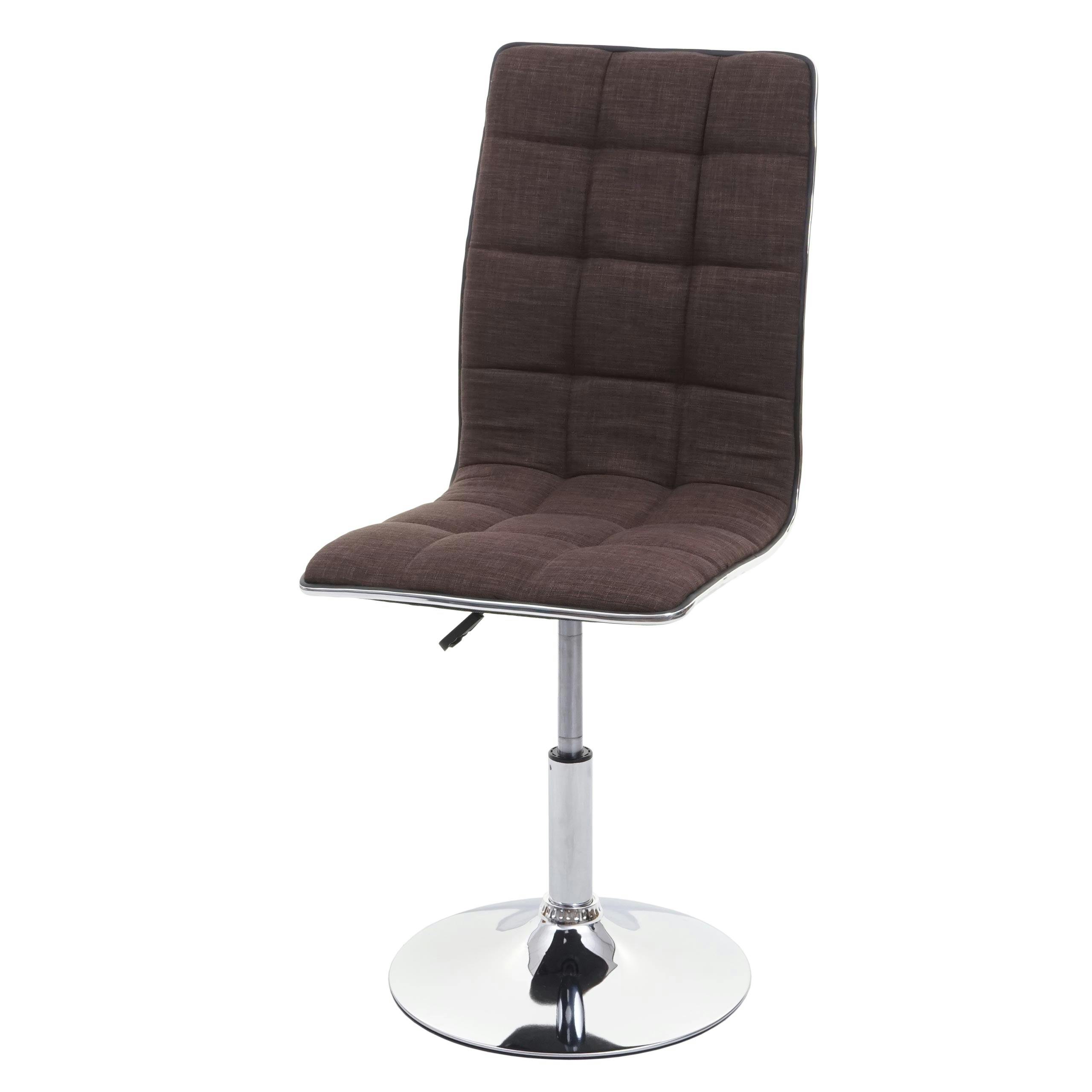 Eetkamerstoel stoel keukenstoel, in hoogte verstelbaar draaibaar, stof/textiel ~ bruin | MAKRO Webshop