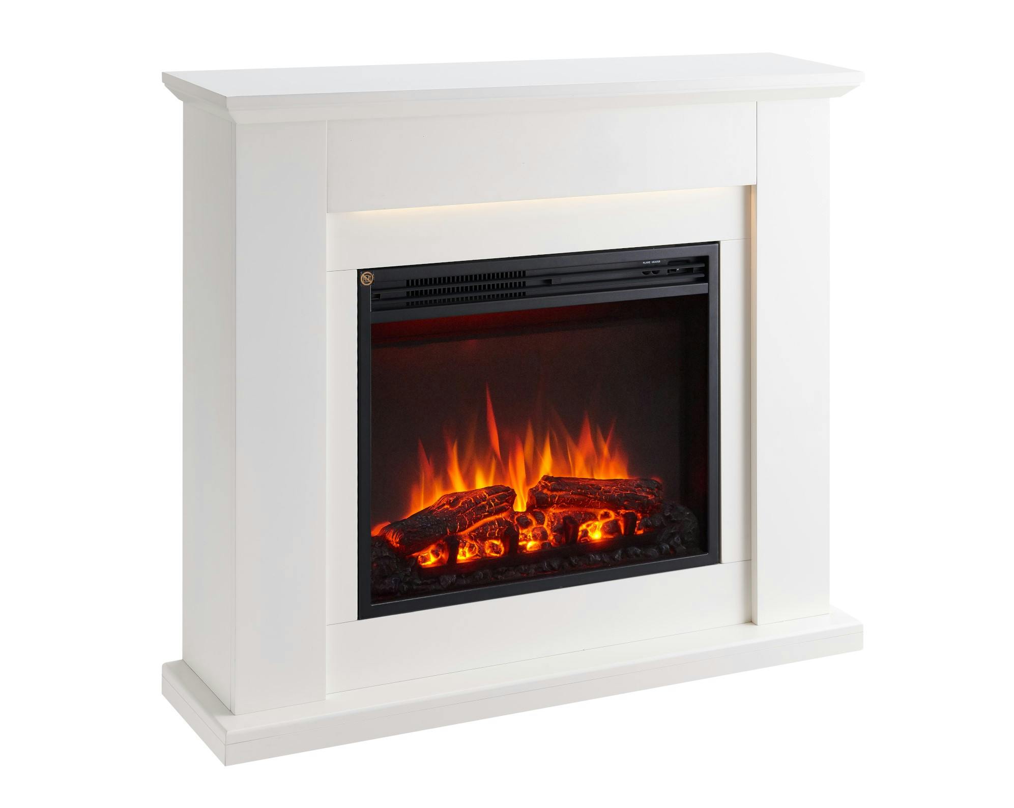 CrownFlame Elektrokamin Hektor - Elektrischer Kamin Mit Heizung, LED