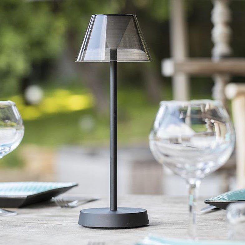 Lampe de table sans fil LED Aluminium Noir H30CM