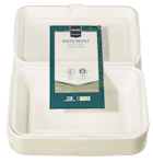 Boîtes alimentaires, en carton, avec fenêtre transparente en PLA pure  rectangulaire 1500 ml 18 cm x 22,5 cm x 4,5 cm marron 100% Fair