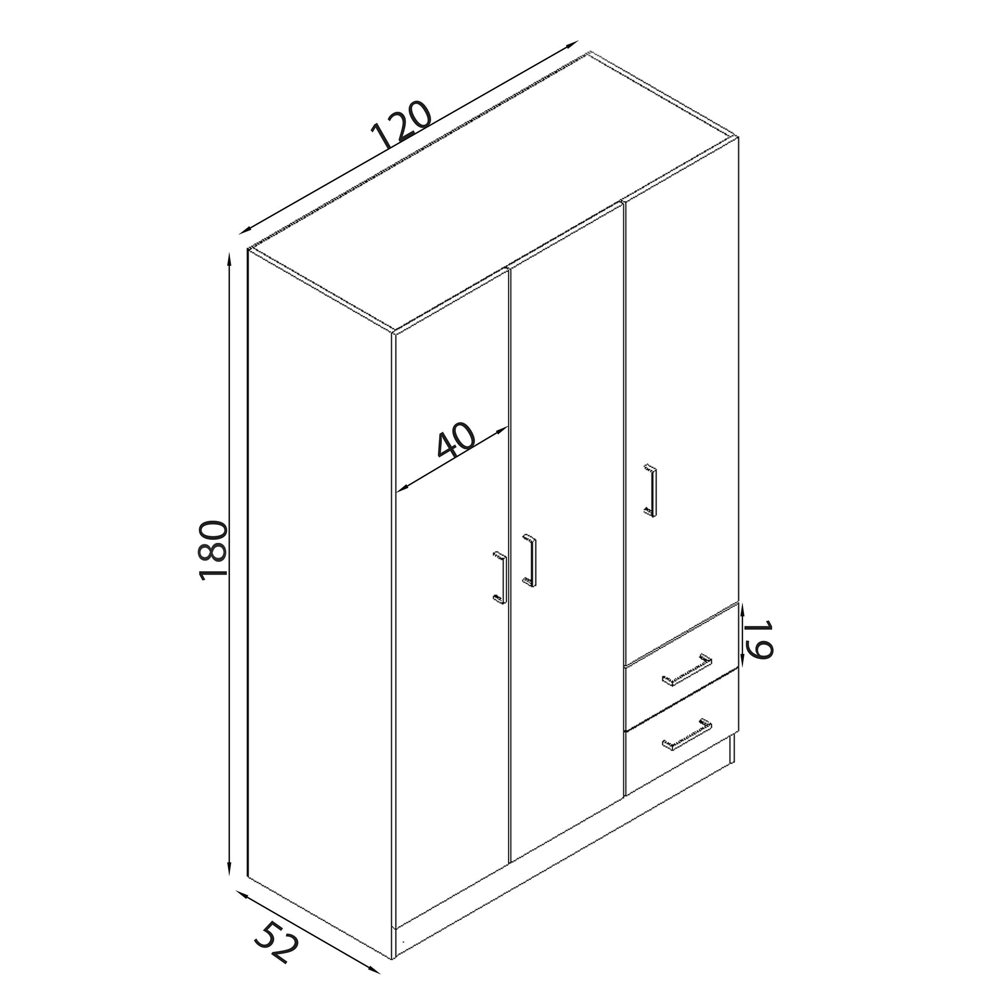 Armadio Guardaroba 3 Ante H. 211 • Milani6