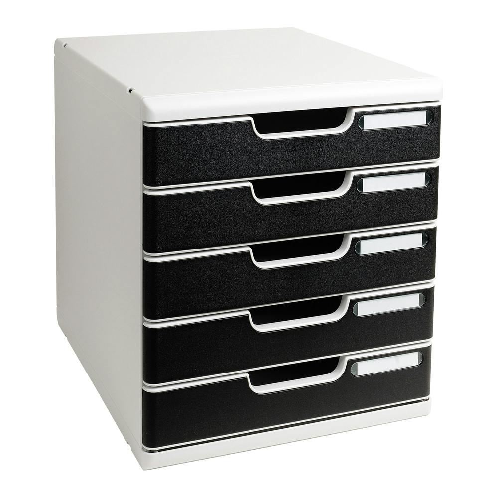 Exacompta 301014D 1x Modulo Ablagebox mit 5 Schubladen, ideal für Dokumente  DIN A4, grau/schwarz | METRO Marktplatz