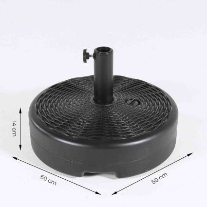 Yaheetech Base De Sombrilla Postes De 38mm/48mm Soporte De Plastico Rellenable 17kg Rellenable De Arena 36kg Y Agua 22l Para Sombrillas Soporte Parasol Negro 82311930