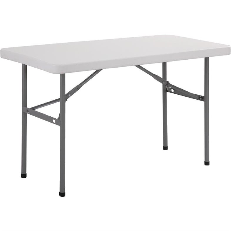 Atlas Table Rectangulaire Pliante - Plastique,Métal - Blanche 120x80x70 à  prix pas cher