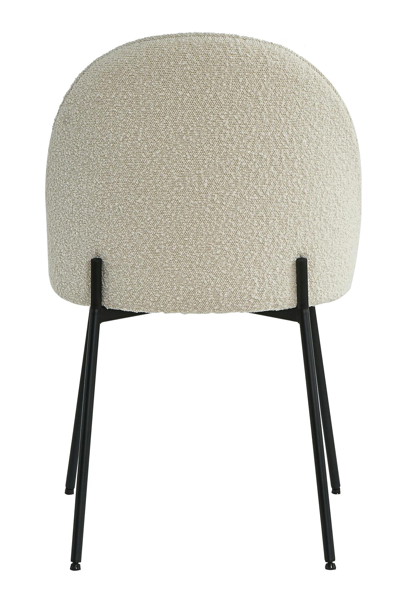 SIT Möbel Tom Tailor B57xT54xH52cm METRO | T-Bouclé |02412-03 Beine Pad beige| | Stuhl Marktplatz 2er-Set gepolstert | SIT&CHAIRS Metall Chair | schwarz |Serie