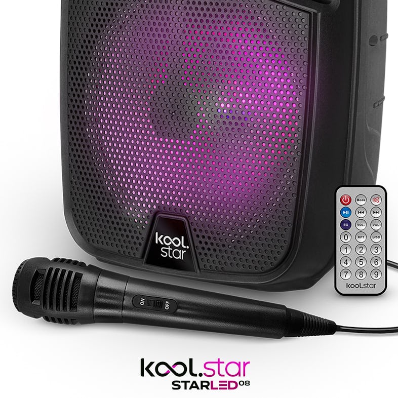 Enceinte Enfant SONO DJ SPACER08 Karaoke KOOLSTAR Mobile Batterie 8 - 200W  USB/Bluetooth/SD + Micro + Jeu Light UFO BALL6