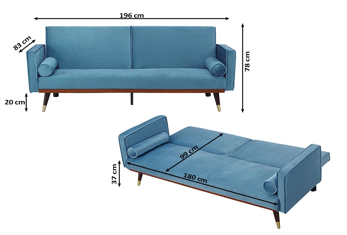 Sofa Cama Barato Felix 196x83cm (Abierto: 180x99cm) color gris | MAKRO  Marketplace