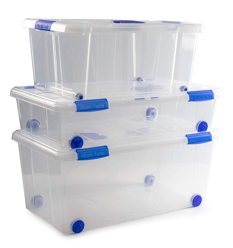 Caja de almacenamiento 55 litros transparente Makro