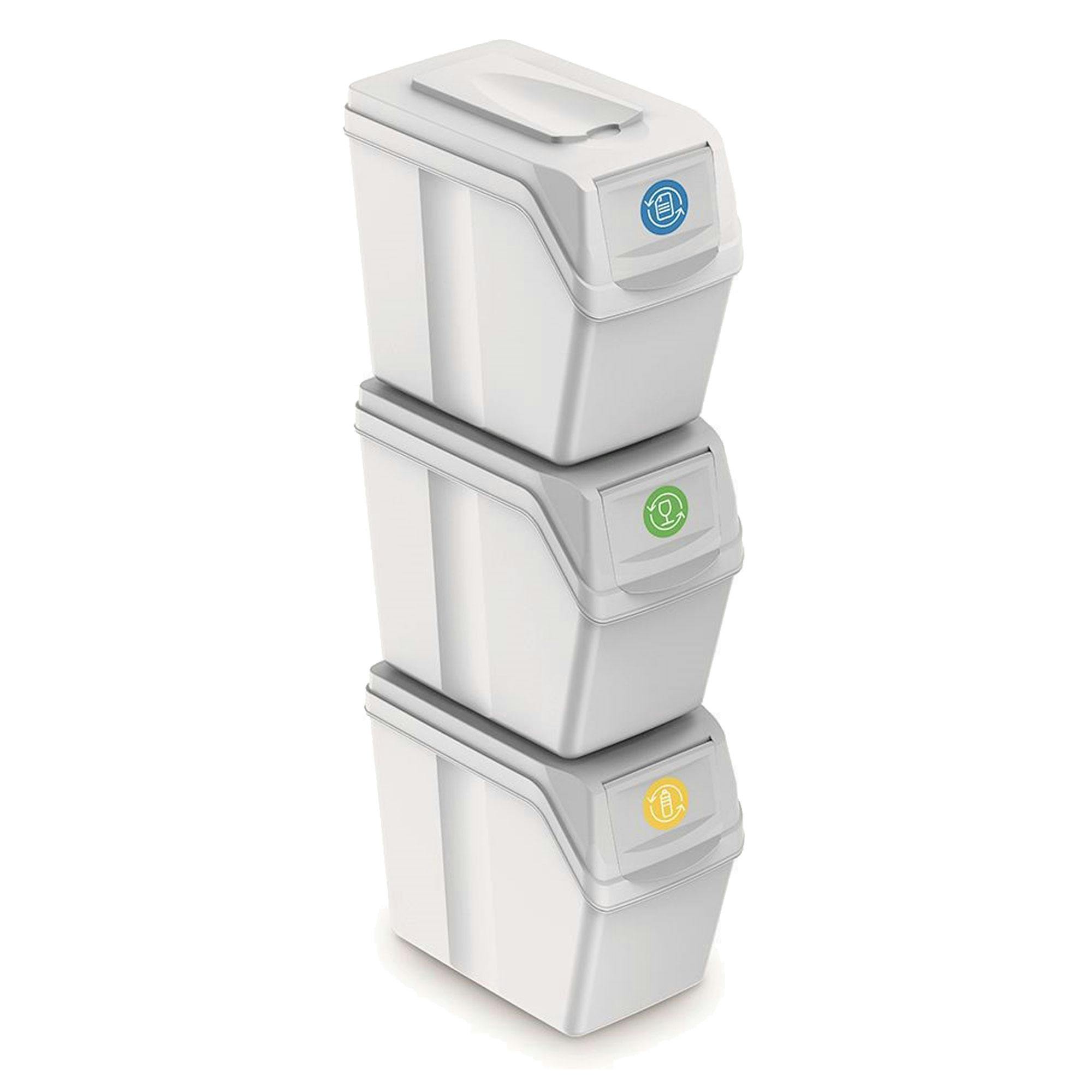 4 Cubos De Reciclaje Plástico Prosperplast Sortibox Antracita 140l