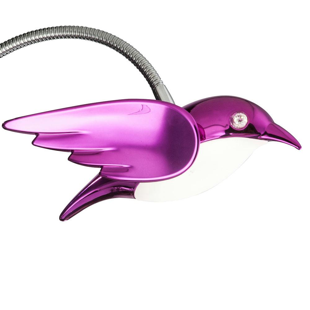 LED Klemm Spot Tisch Leuchte Vogel Design Wohnraum Strahler Kristall Lampe pink 