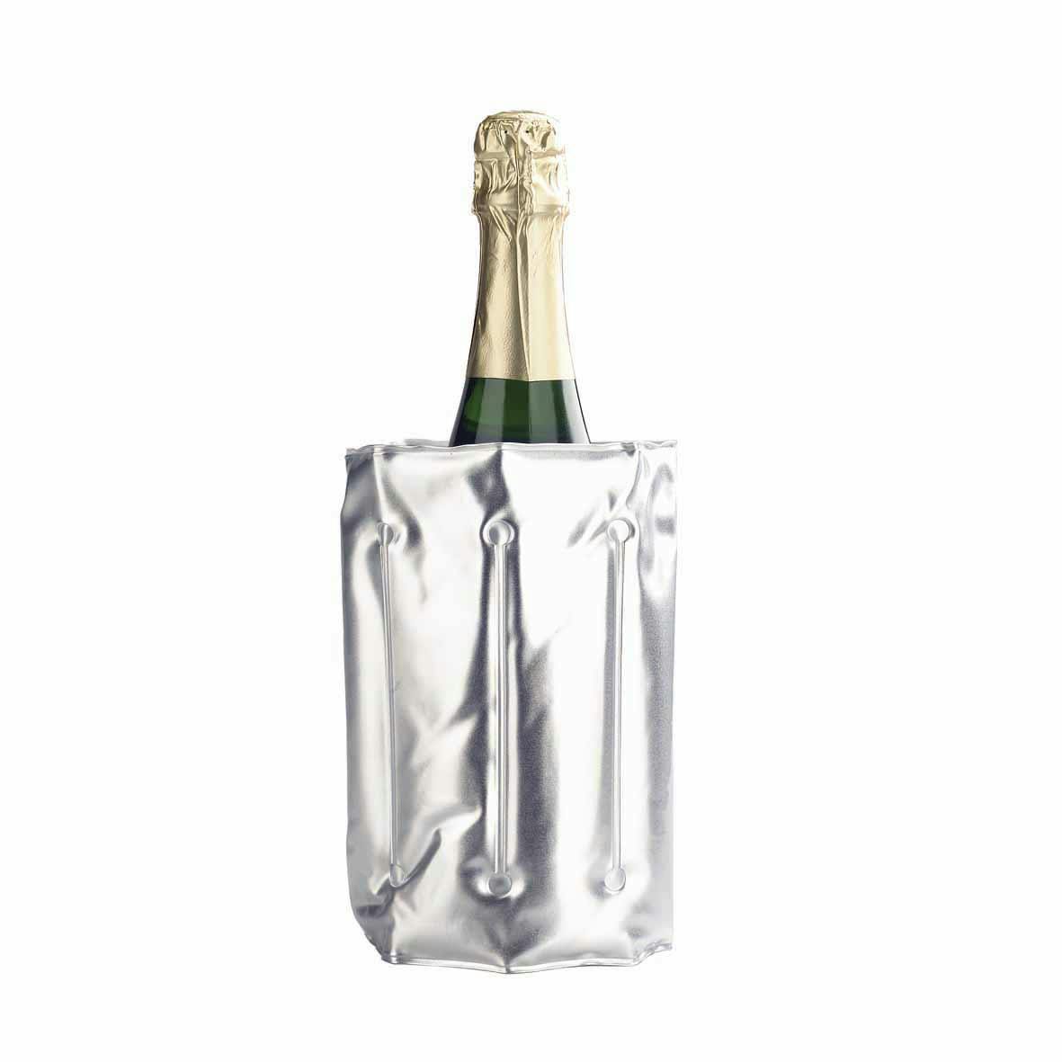 Vinturi V9073 Enfriador de vino y champán de doble pared de acero inoxidable No requiere hielo plata