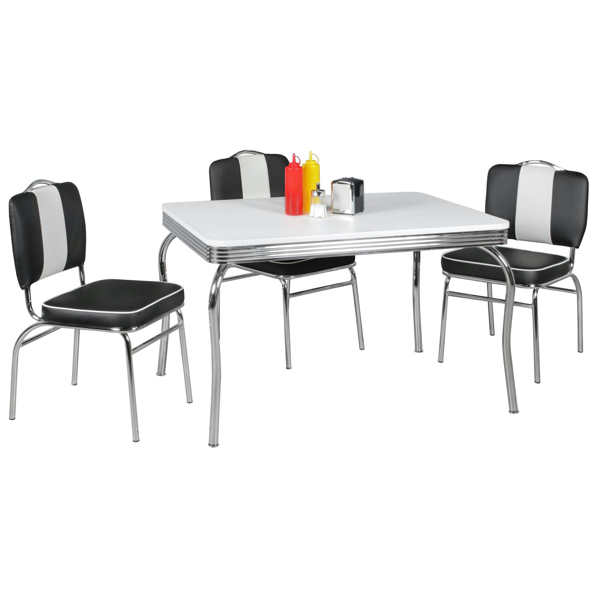 American Diner Esstisch 80 x 80 cm Weiß Design Retro US Bistrotisch Tisch Möbel 