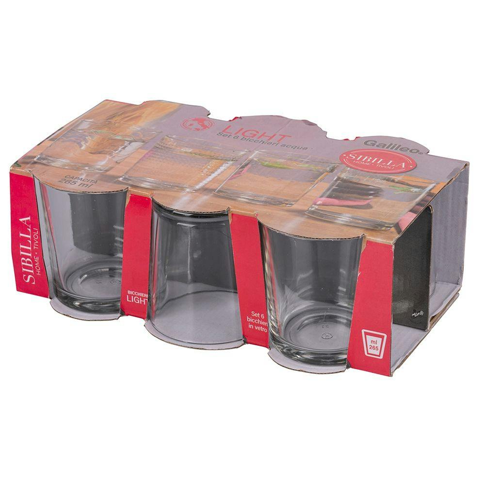 Set calici Castle 6 pezzi 280 ml in vetro