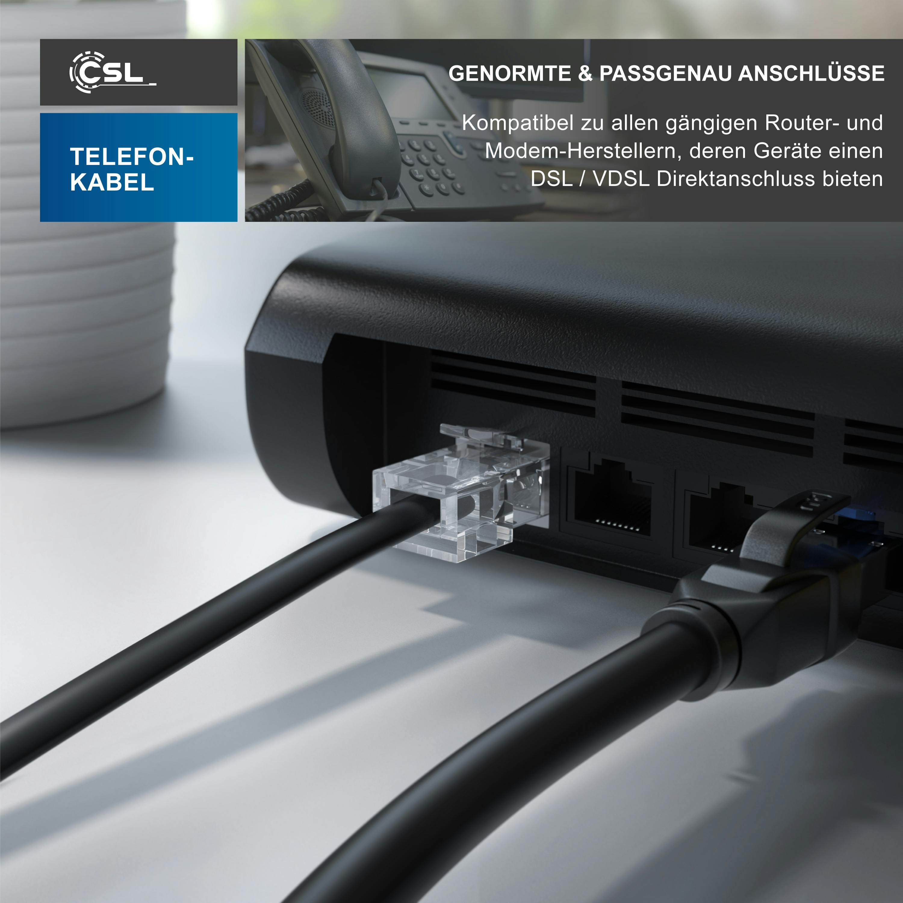 CSL Kabel Routerkabel TAEF Stecker auf RJ45 Stecker 1m Router