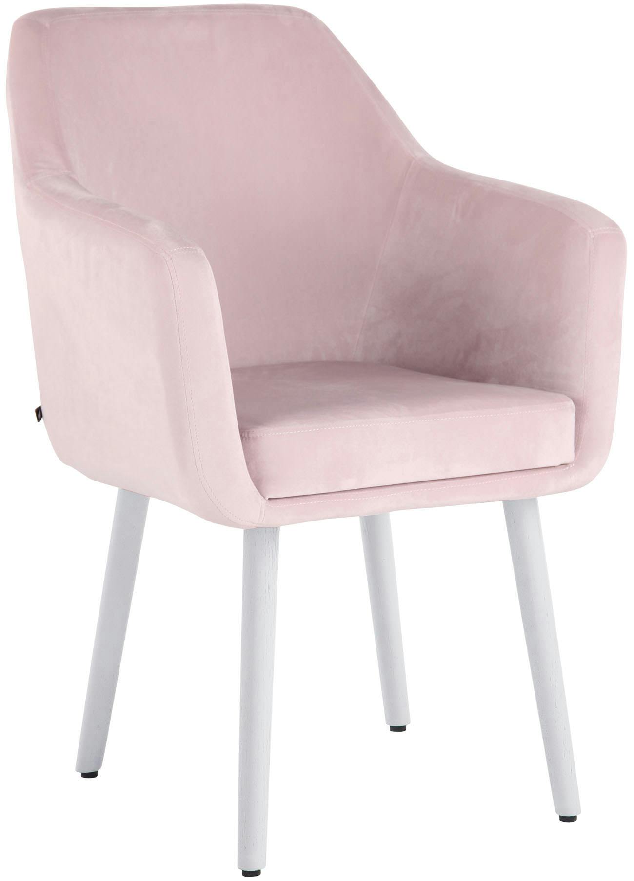 Esszimmerstuhl Utrecht Samt weiß (eiche) pink | METRO Marktplatz