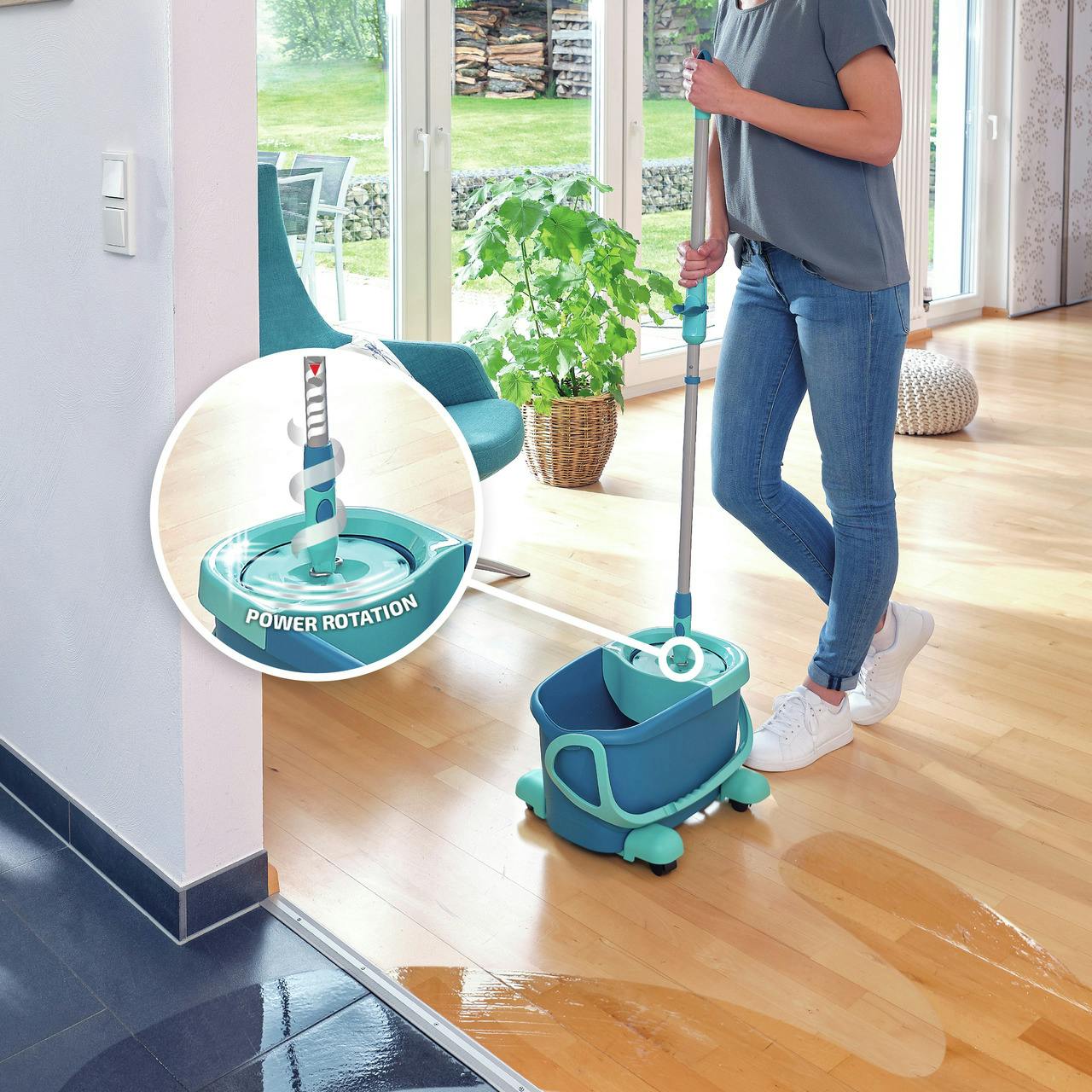 Leifheit Mopa para limpiar azulejos Bath Cleaner micro dúo, mopa plana de  20 cm de ancho y con articulación de 360°, escotadura redonda para rodear  la grifería : : Hogar y cocina