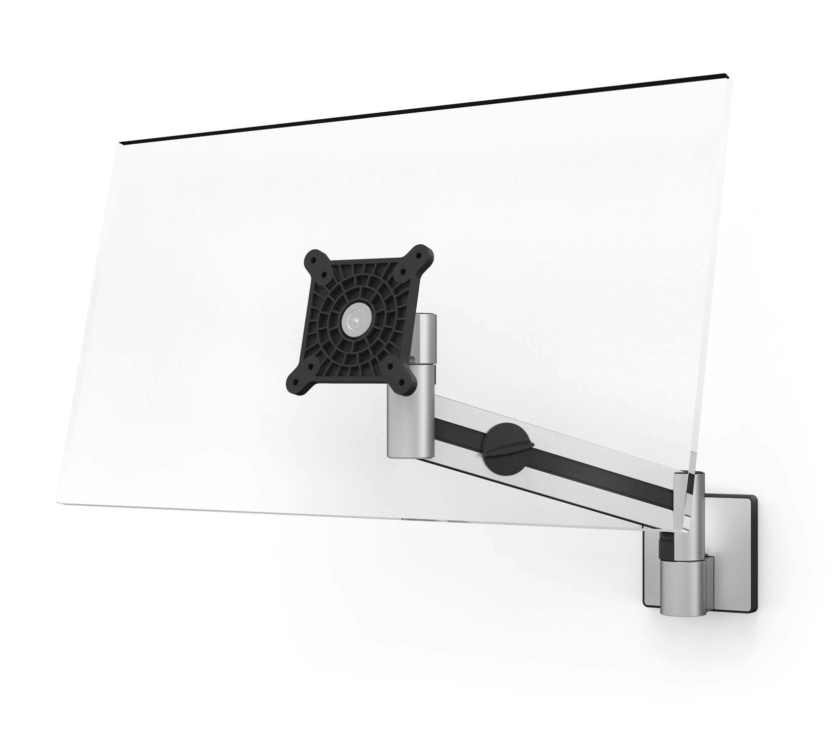 Durable 509023 Monitor Wandhalterung Pro, flexibler Schwenkarm 360°  drehbar, für VESA Bildschirme 21-27`, silber