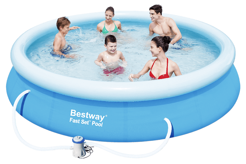 Bestway Schwimmbecken Fast Set Pool, METRO 366 Fassungsvermögen 5.377 Marktplatz 76 cm, x L, Ø | (80%): blau