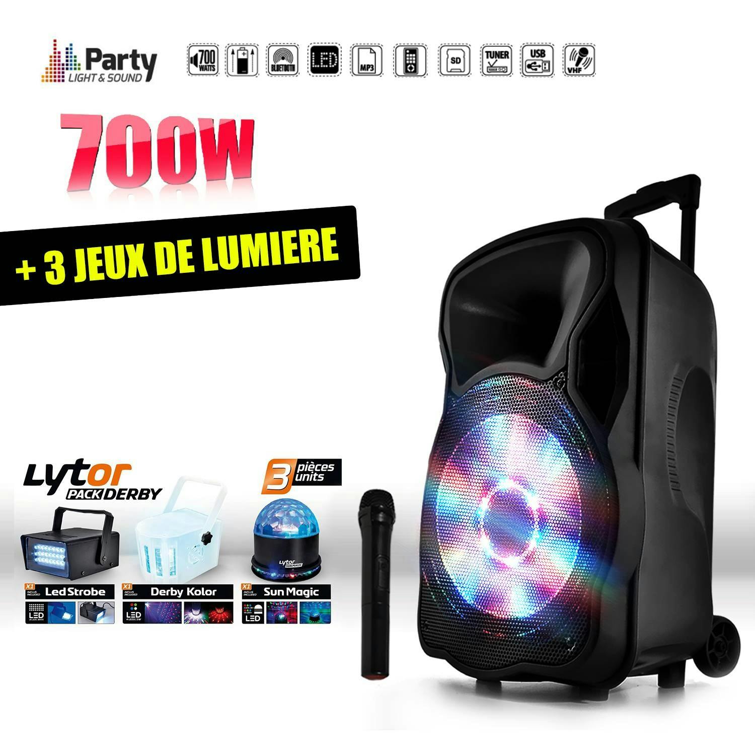 Lytor - PACK Sono DJ LIGHT Jeux de lumière 2 EFFETS DERBY Noir 4