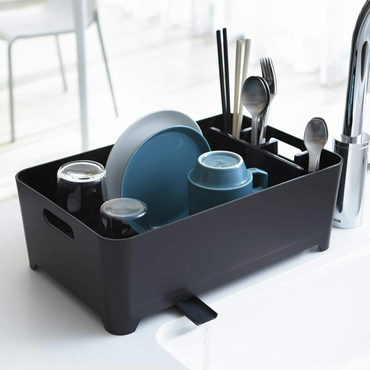 Yamazaki Home Abtropfgestell 38cm Abtropfständer Geschirr Abtropfschale