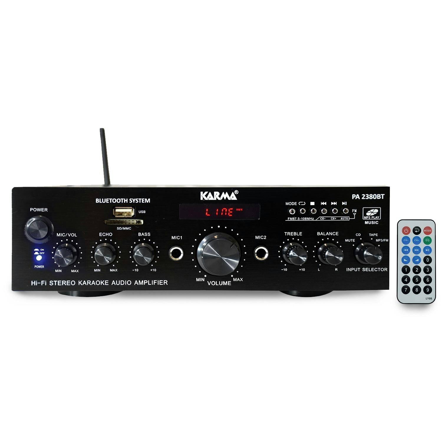 Amplificateur Stéréo HIFI Karma PA-2362BT, 2x 30W, USB SD