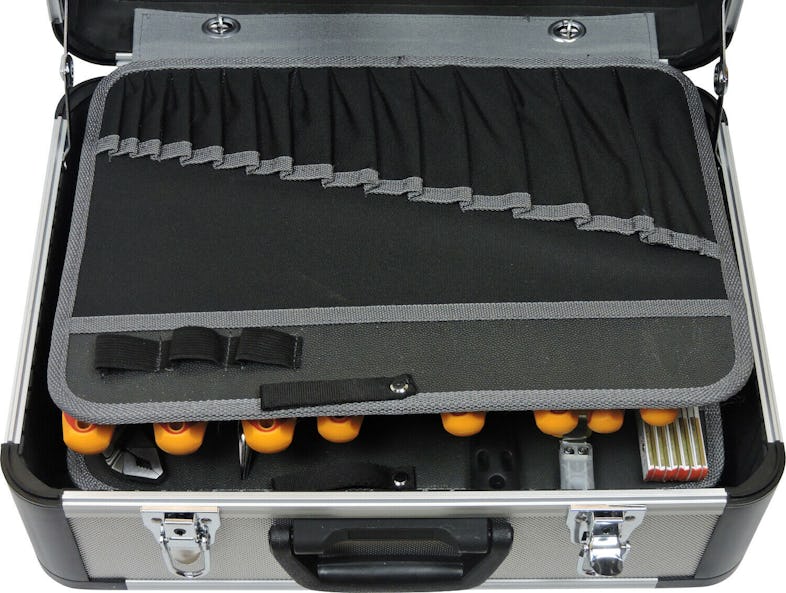 FAMEX METRO Marktplatz Werkzeugkoffer Set - | Werkzeug mit den Elektriker Elektriker Profi 478-10 für Alu Werkzeugkiste