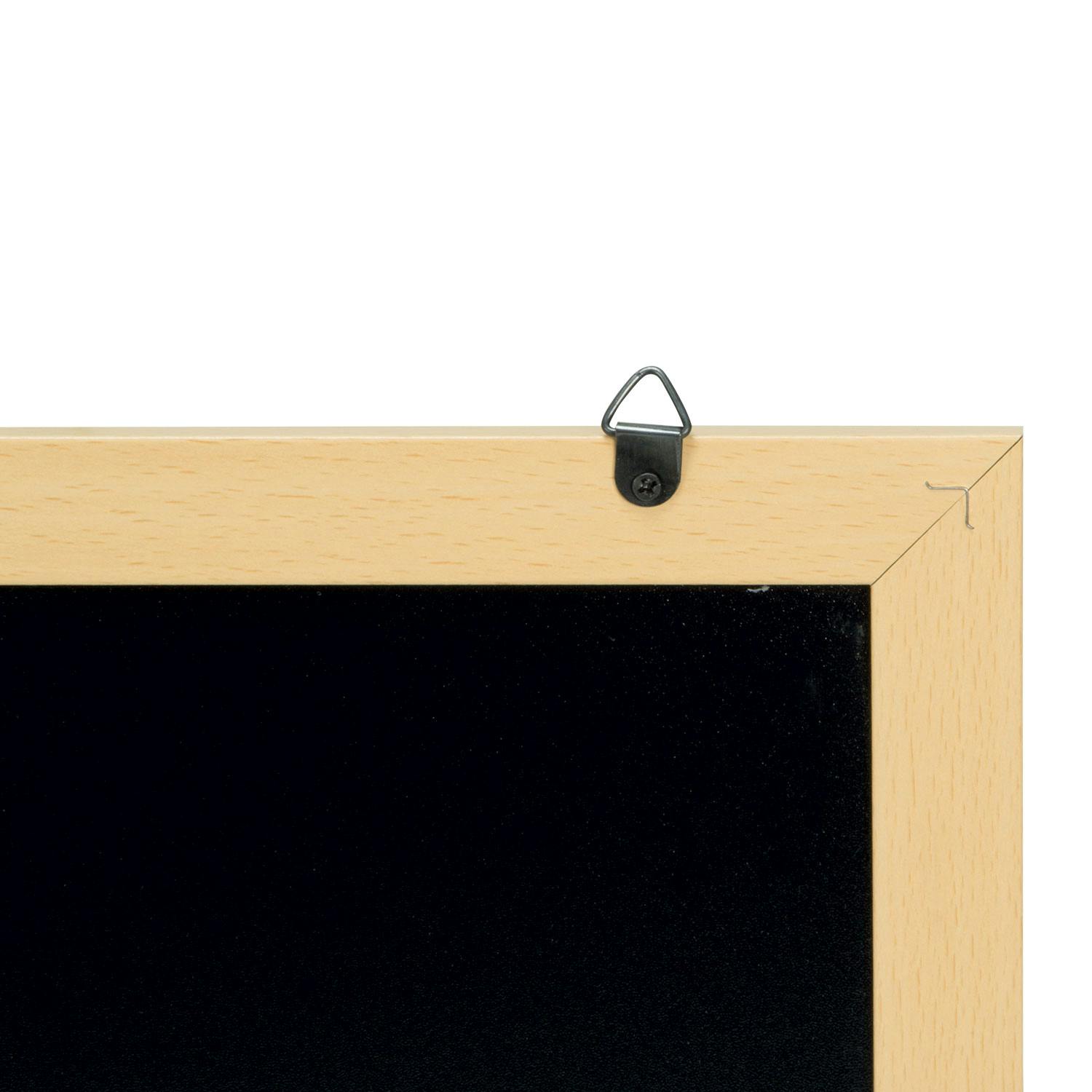 Tableau noir Securit Woody MDF noir 60x80cm avec marqueur craie et bandes  de montage