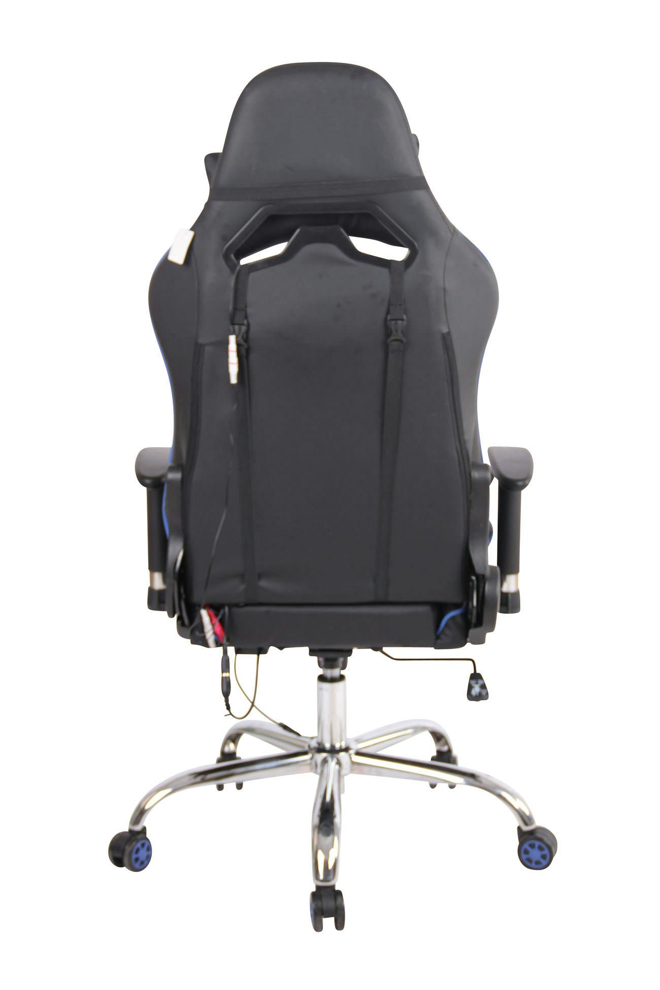 CLP - Poltrona Gaming Massaggiante Turbo XFM in Similpelle I Sedia Racing  Ergonomica Riscaldabile con Massaggio + 2 Cuscini E Poggiapiedi Nero / Blu  - ePrice